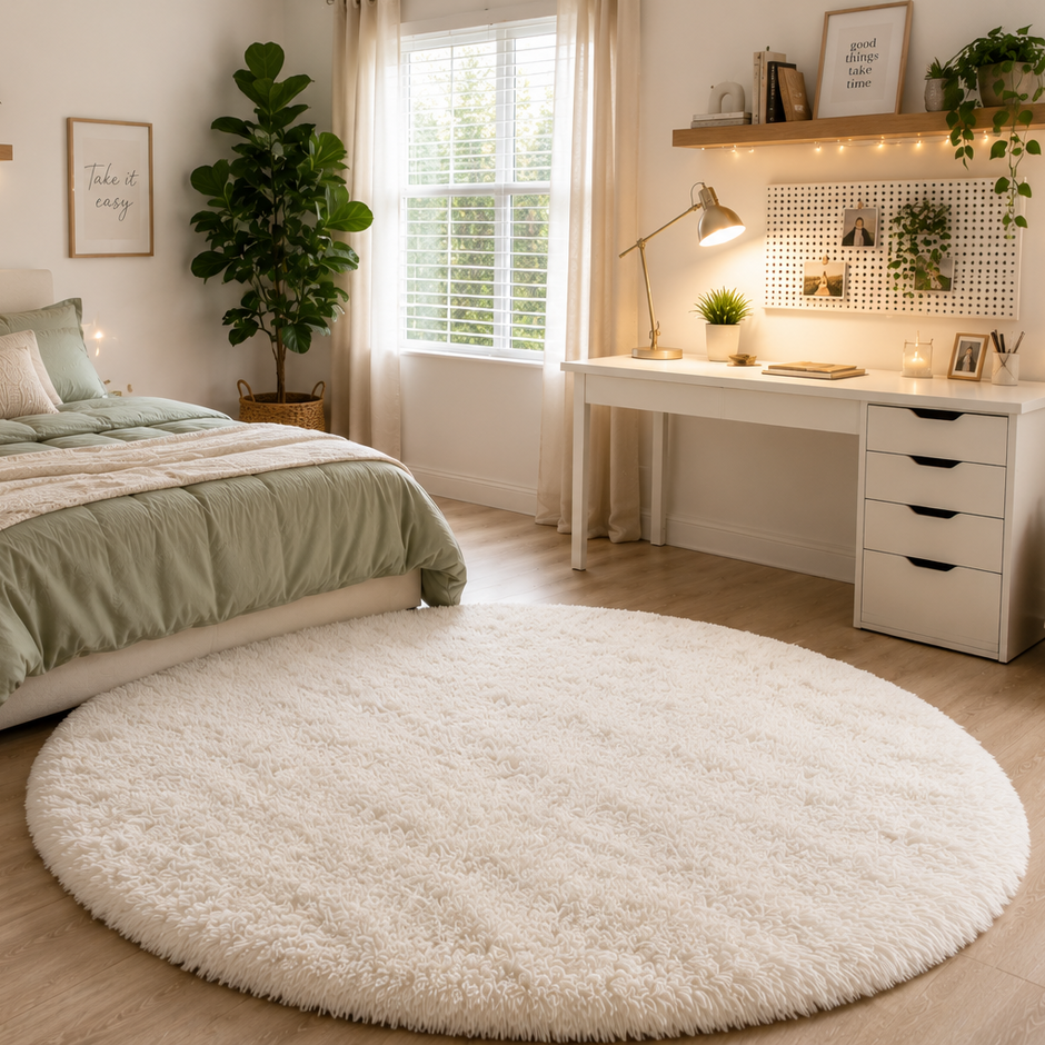 Plush Round Area Rug