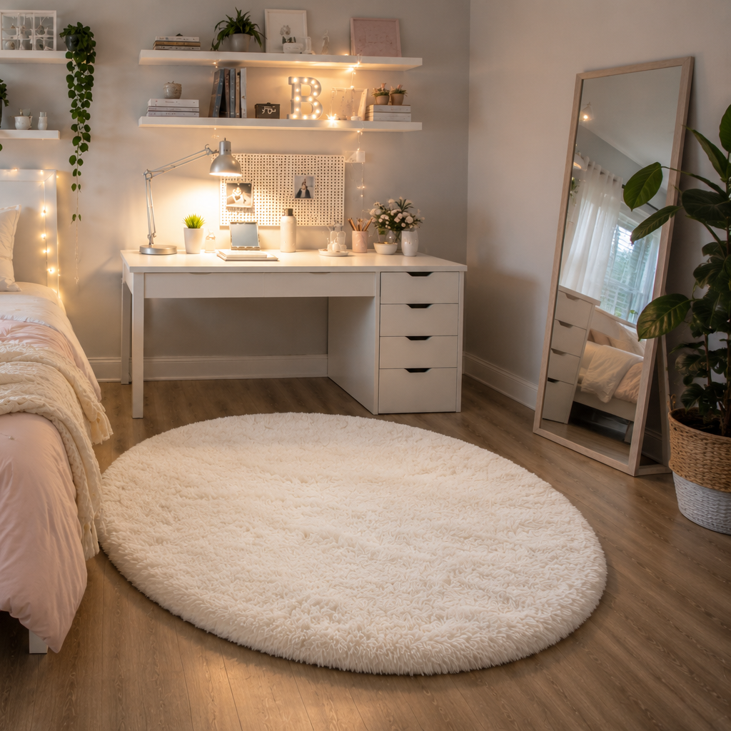 Plush Round Area Rug